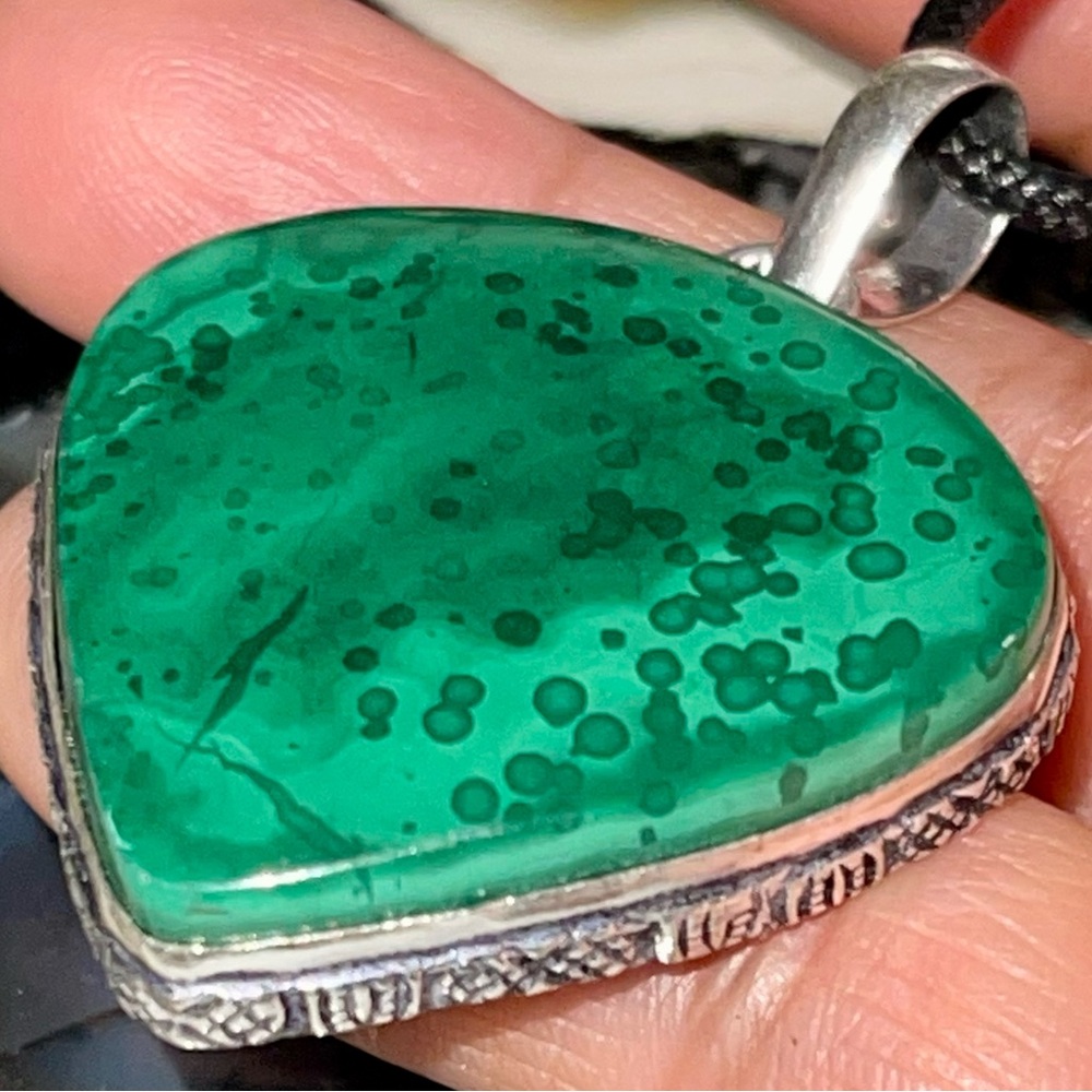 Malachite Crystal “Creativity Stone” Pendant 2”